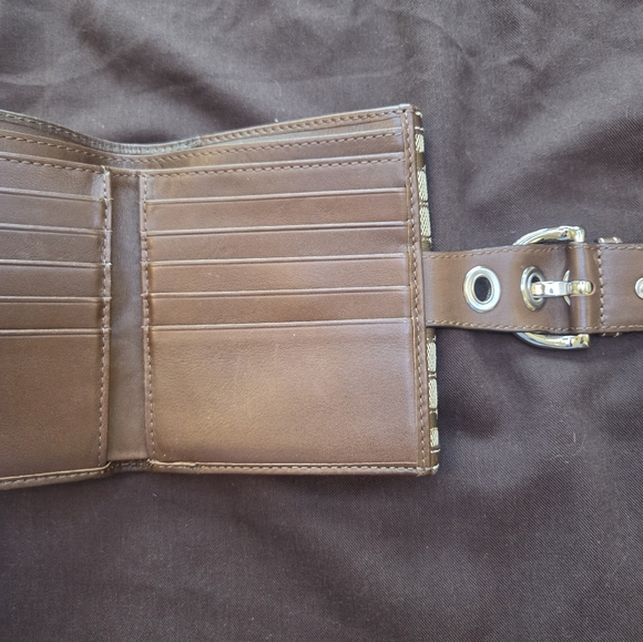 Coach Signature 15" Jacquard Hobo in Beige Brown + Matching Wallet - Picture 14 of 16